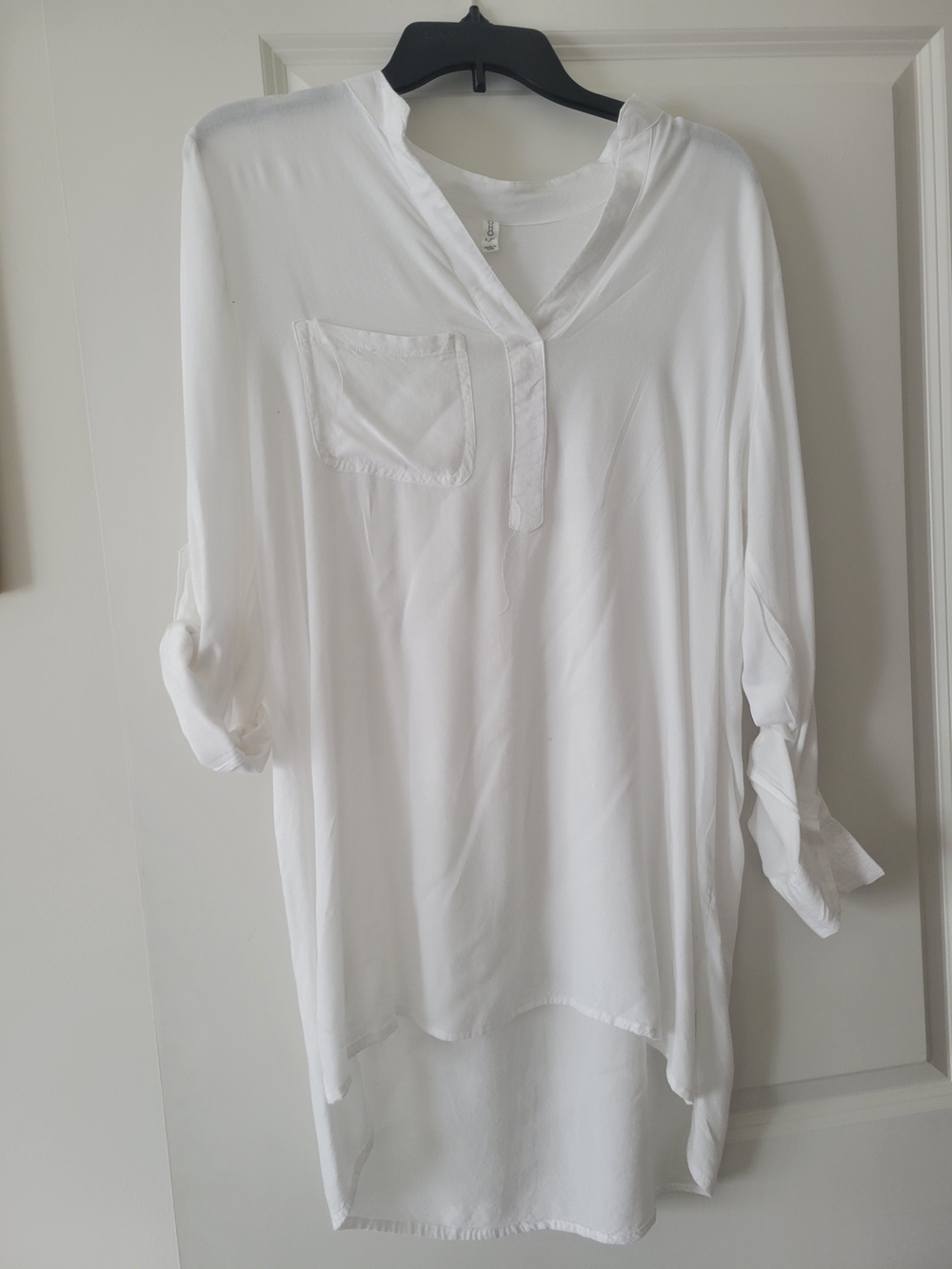 Women's White Tunic Top - Lightweight Relaxed Fit